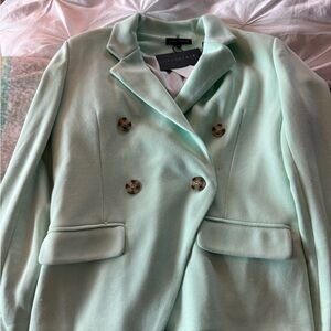 NWT Gibson Double-Breasted Mint Green Blazer